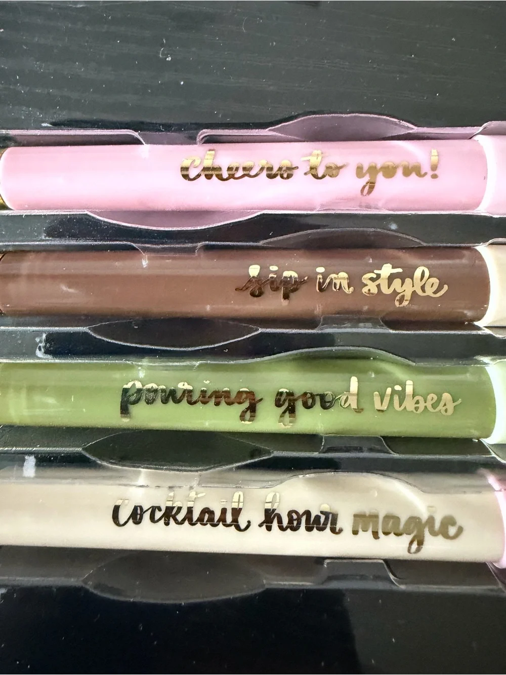 Sips & Scribbles 4-Piece Pen Set - Picture 2 of 3